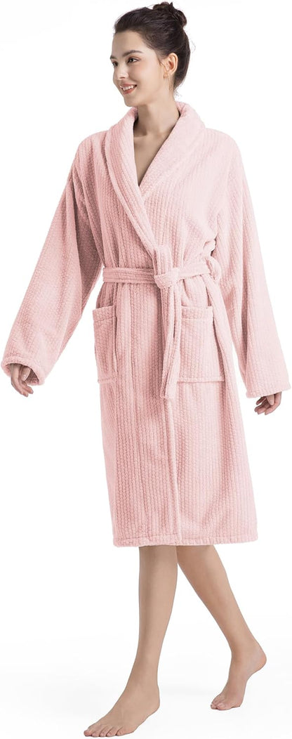 Plush Bath Robes For Women After Shower,Soft Long Towel Robe,Quick Dry&Warm Womens Bathrobe