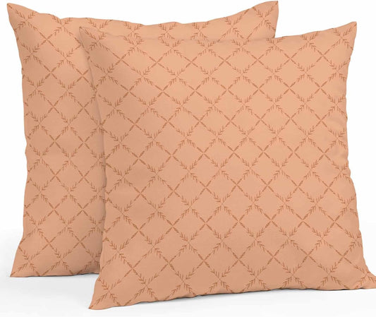 Outdoor Pillow Covers 20 x 20 Inches, Peach Fuzz Pink Rhombus Waterproof Throw Pillow Cover Set of 2, Classic Geometric Plaid Modern Abstract Art Decorative Cushion Covers for Patio/Couch