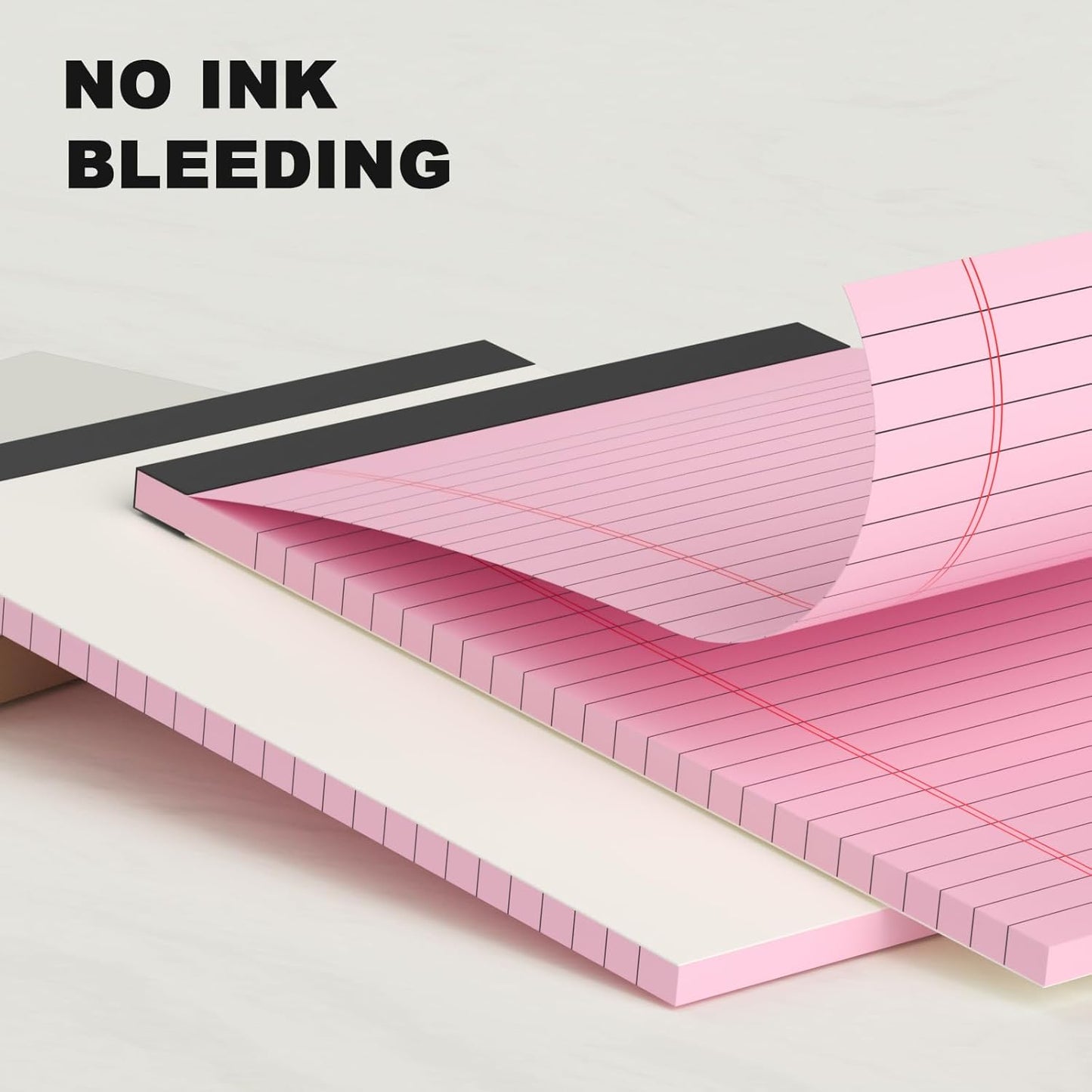 AILZFEI 6pcs Small Note Pad 5x8 College Ruled Pink Legal Pads Paper Notepads 6 Pack Study Back Writing Pads 5 x 8 Legal Pads Perforated Narrow Ruled Pads of Paper Pink