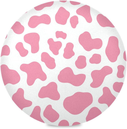 Peach Cow Pattern placemates round waterproof place mat christmas porta platos para mesa 15.4x15.4in set of 6