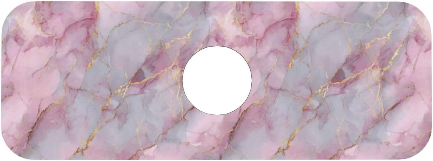 Light Pink Marble With Gold Faucet Mat Splash Guard, Absorbent Quick-Dry Kitchen Sink Mat,Ideal For Splash Guard Drip Catching