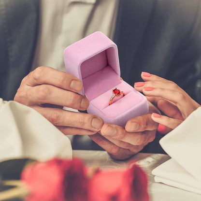 Zhanmai 12 Pcs Velvet Ring Box Jewelry Box Earring Jewelry Case Gift Boxes for Women Wedding Anniversary 2.12 x 1.77 x 2 Inch(Pink)
