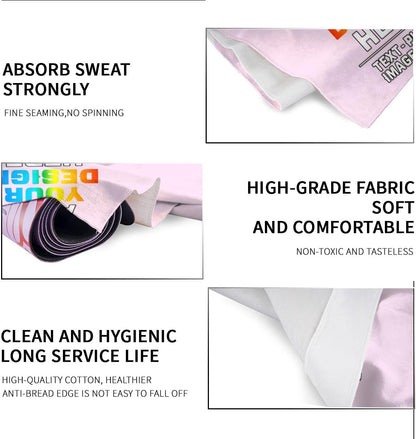 Custom Yoga Towel,Personalized Soft Towels Add Your Design Beach Towel with Picture Text Logo Name for Home Outdoor Sports Gym Yoga Light Pink