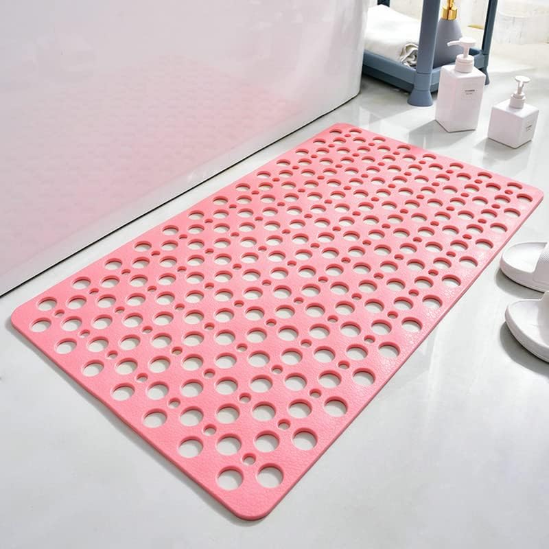 VIGAN Bathroom Mat TPE Shower Non Slip Foot Pad Toilet Waterproof and Anti Falling Floor Mats Suction Pad Shower Mat Foot Pad (75CMX43CM, Pink)
