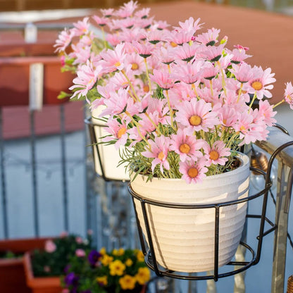 Artificial Daisy Flowers 6 Bundles 21” Faux Silk Daisy Flowers with Stems for Home Garden Vase Decor, Pink