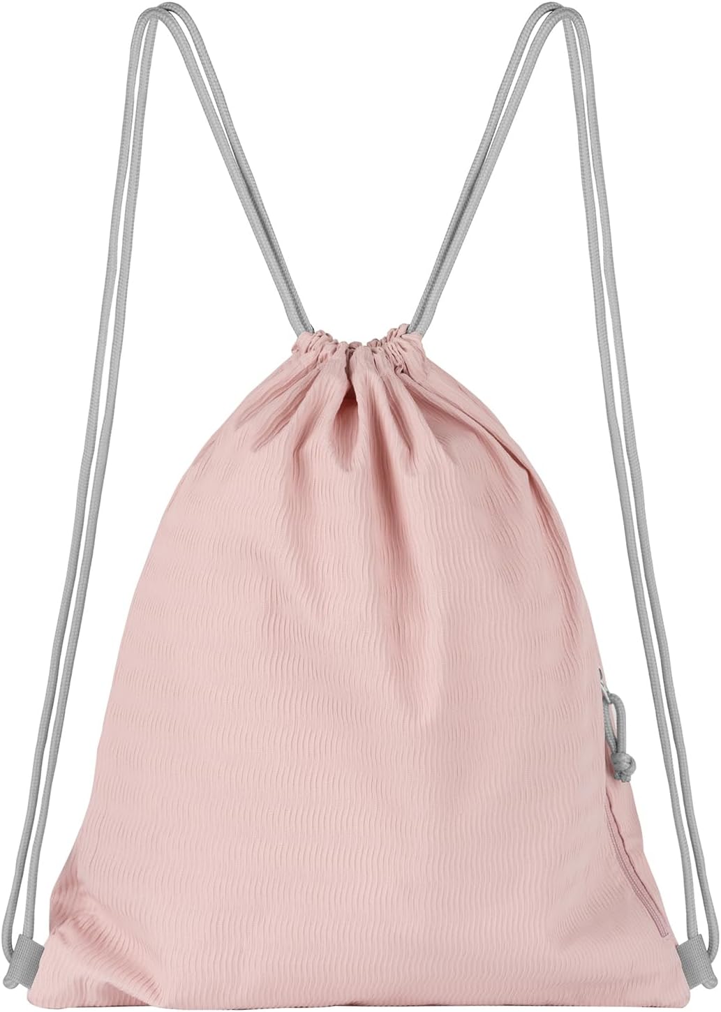 Lily queen Drawstring Backpack Sports Gym Bag Swim Bag With Zipper Pocket (Pink)