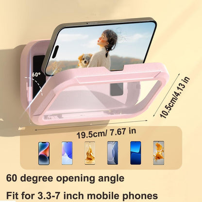 Shower Phone Holder Waterproof, 480°Rotation Wall Mount Shower Phone Case, HD Touch Screen Waterproof Phone Holder for Bathroom Bathtub Kitchen, Fit 4-7" Phone (Pink)