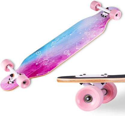 CLYCTIP 41 Inch Longboard Skateboard,9-Ply Maple,ABEC-11 Bearings,Complete Skateboard for Cruising, Carving, Downhill and Free-Style
