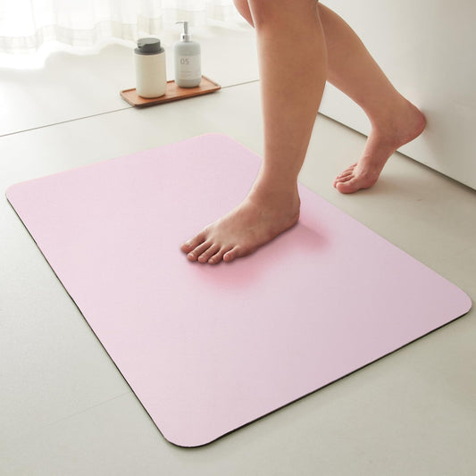 TYUU Pink Bath Mat, Bathroom Rugs Non Slip Washable Thin Absorbent Quick Dry Bath Mat Fits Under Door Bathroom Floor Mat Perfect for Bath, Shower, or Sink 16"x24" Pink