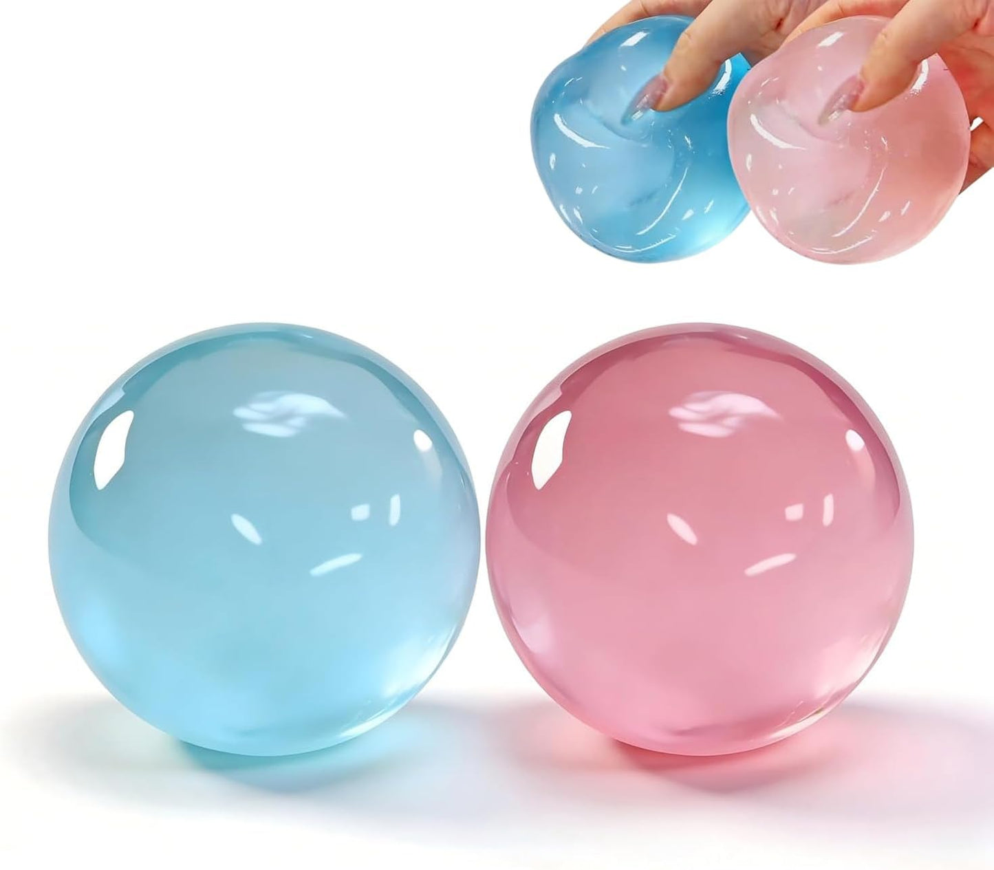 Coconut Oil Stress Ball, 2026 New Coconut Oil Squishy,Slow Rising Squishy, Moldable Sensory Squishy Stress Balls, Anxiety Reliever, for Adult use in Offices and Homes, 2 Pack (Blue+Pink)