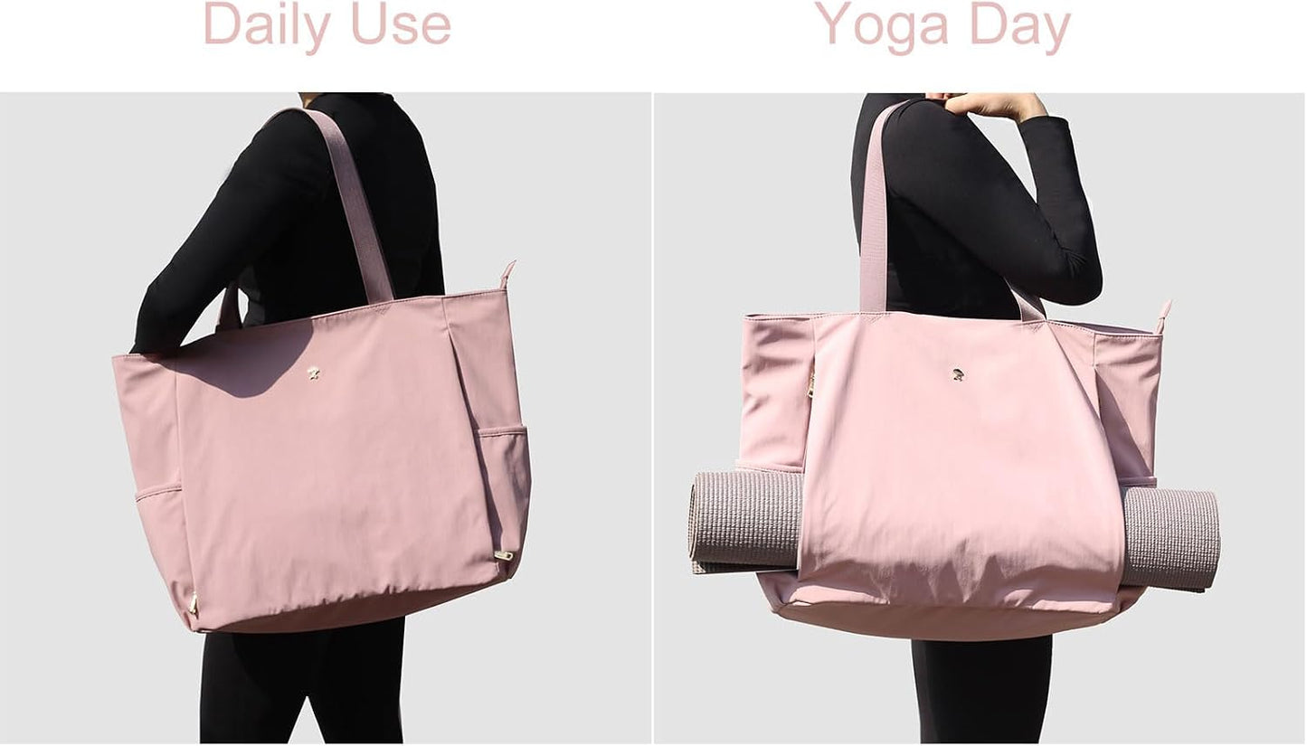 ESVAN Yoga Mat Bag Yoga Tote Carrier Shoulder Bag Carryall Tote for Office,Yoga,Pilates,Travel,Beach and Gym