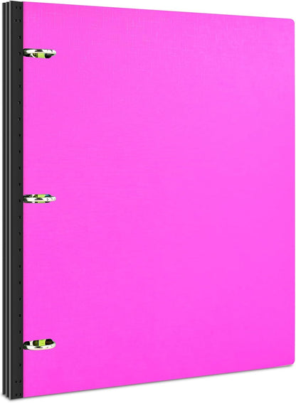 INFUN Telescoping 3 Ring Binder, Portable Plastic 0.75 inch 3 Ring Binder with Telescoping Spine and Foldable Front Cover Holds 8.5" x 11" Paper for School,Office and Homes-Pink