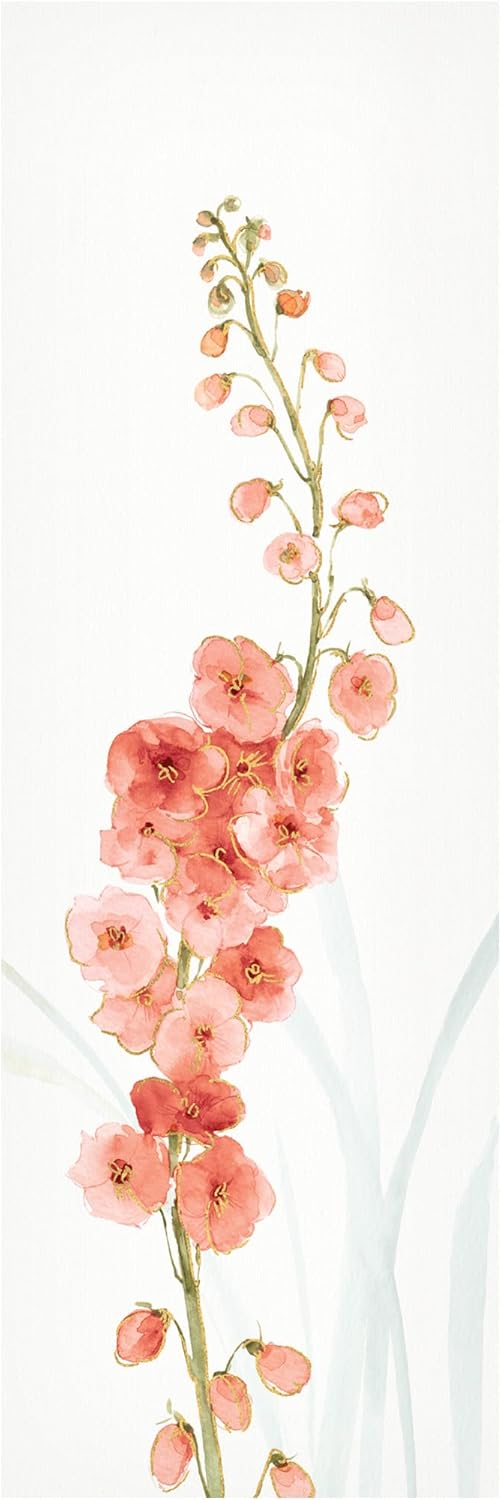 Wrapped Canvas Wall Art - Lisa Audit 'Rainbow Seeds Flowers VII Coral' Wall Art for Living Room, Bedroom, or Office Décor - 8x24