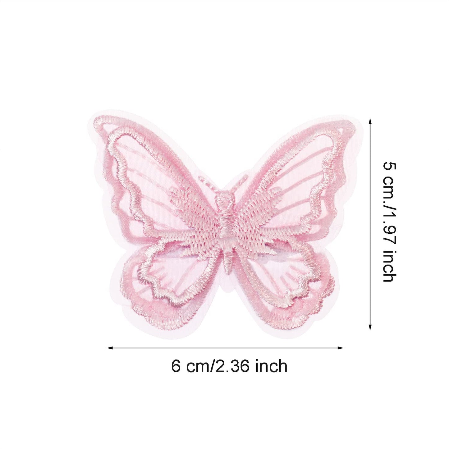 Butterfly Hair Clips Penta Angel 6Pcs Lace Embroidery Flower Butterfly Hair Bow Pins Wedding Hair Accessories for Women GHalloween Party Decor (Pink)