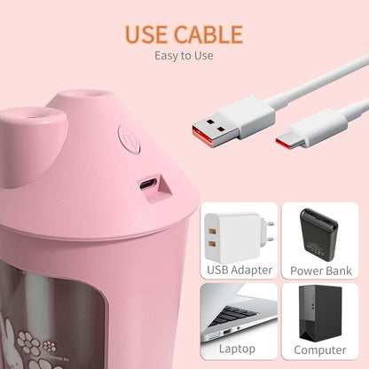 Mipow x miffy BTA700M Cool Mist Humidifier for Bedroom,Ultrasonic Quiet Humidifier with Night Light,450 ML Double Spray Humidifiers for Nursery,Office Indoor Plants (Pink), Gift for Mother's Day