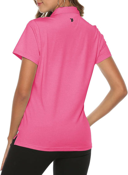 Rdruko Women's Golf Polo Shirts Short Sleeve Dry Fit Moisture Wicking Tennis Sports Casual Collared T Shirts