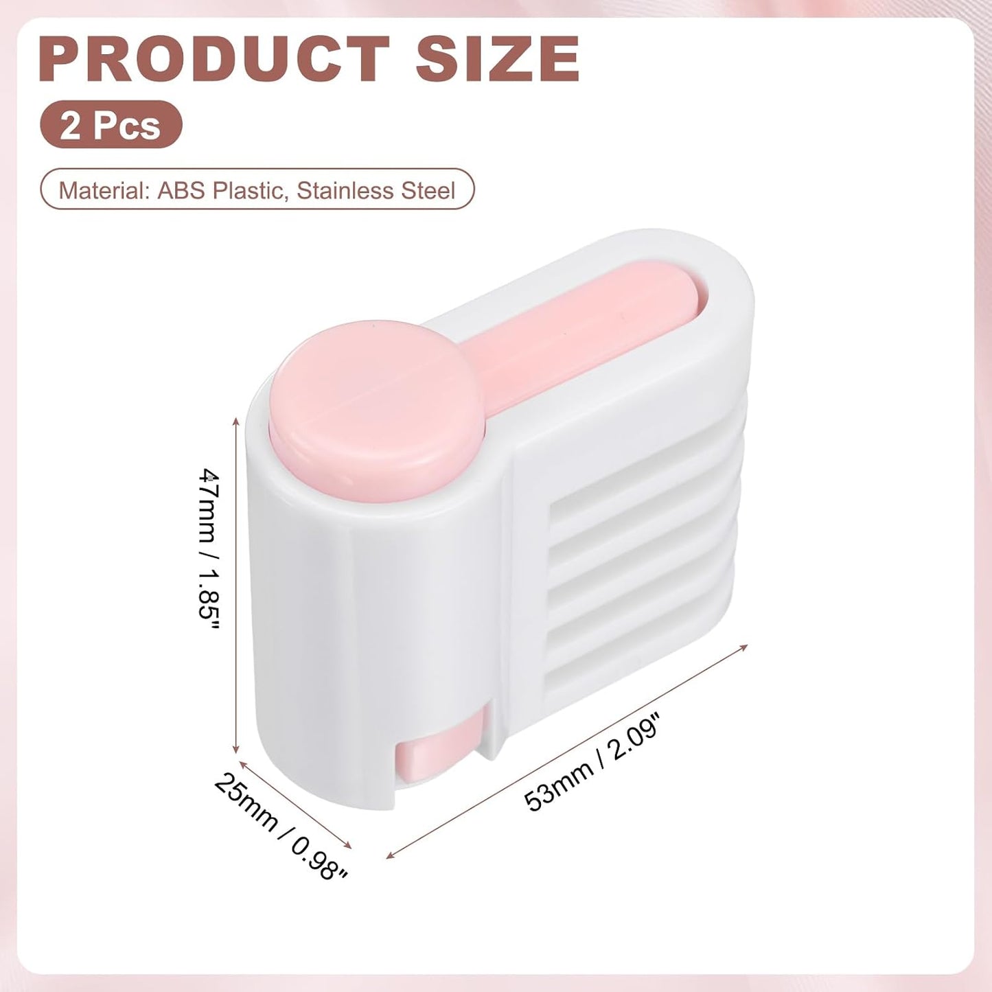 uxcell 2 Pcs Cake Leveler Slicer, DIY Cake Slicer, 5 Layers Bread Leveler, Light Pink