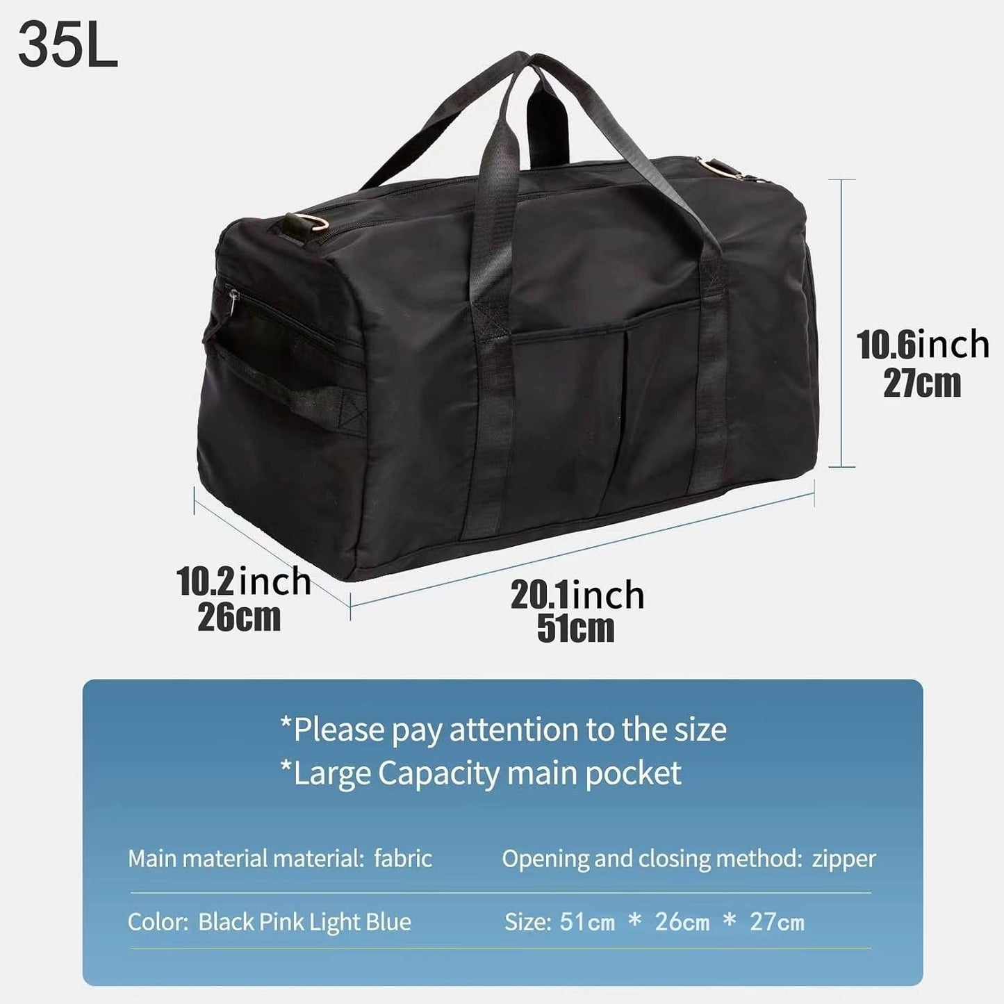 Sports Duffel Bags with Cosmetic Gym Bag for Women Men Travelling Waterproof Bag with Wet Pocket and Shoe Compartment