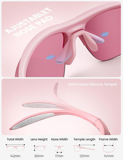 Lamicall 22g Polarized Sports Sunglasses for Men Women - UV400 Protection Sun Glasses for Running Cycling Baseball Driving