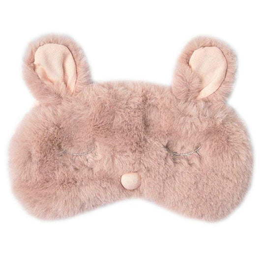 Shinywear Women Plush Rabbit Eye Mask Cute Sleeping Blindfold Eye Cover Fuzzy Bunny Ear Eyeshade for Travel Nap Night Sleeping blinder (Pink Rabbit)