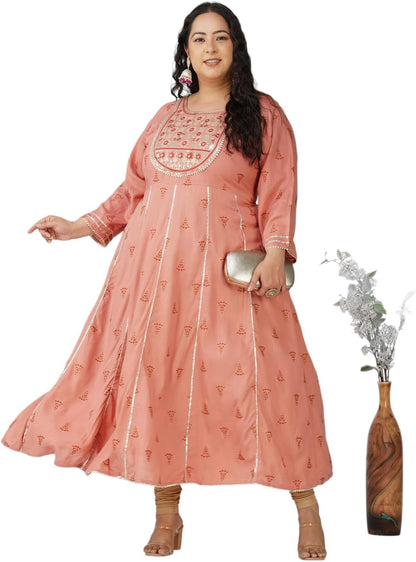 AnjuShree Choice Women Indian Women Plus size Kurti Tunic | ORDER 1 SIZE BIGGER