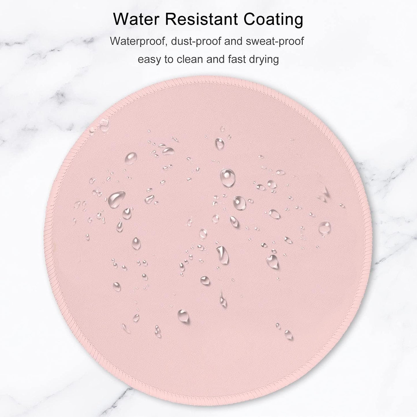 Hsurbtra Mouse Pad, Premium-Textured Small Round Mousepad 8.7 x 8.7 Inch Pink, Stitched Edge Anti-Slip Waterproof Rubber Pretty Cute Computer Mat for Office Home Gaming Laptop Men Women Kids