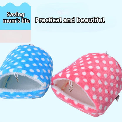 Cute Cave Bed Nest Hideout, Small Animals Warm House Cage Supplies, for Hedgehog Guinea Pig Hamster, Machine Washable - Simplicity (Pink,Large)