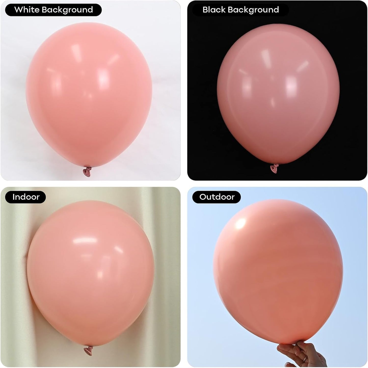Retro Blush Pink Balloons, 60 Packs 12 Inch Dusty Pink Metallic Chrome Rose Gold White Sand Nude Balloons for Pumpkin Baby Shower Girls Women Boho Birthday Bridal Wedding Mothers Day Decorations