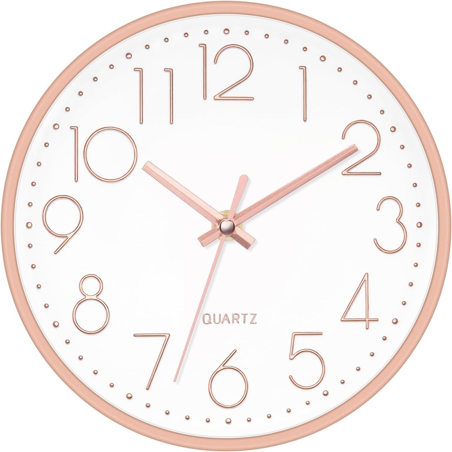 Foxtop 8 Inch Wall Clock Modern Small Wall Clocks Battery Operated Silent Non-Ticking Round Quartz Rose Gold Wall Clock for Office Bedroom Kitchen Home School