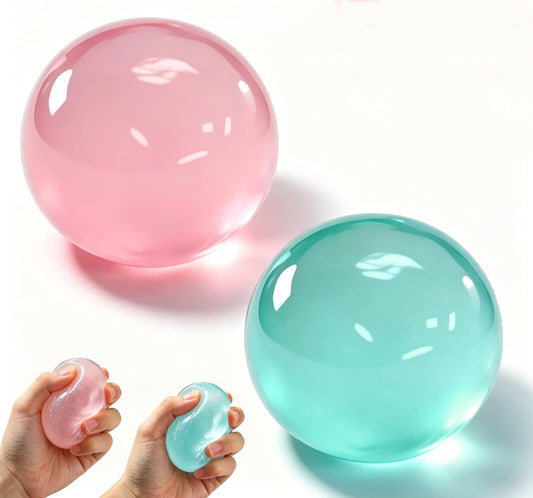Coconut Oil Squishy, 2026 New Coconut Oil Stress Ball, Handmade Slow Rising Fidget Squeeze Toy for Stress Relief, Squeeze the Stress Away (Blue + Pink)