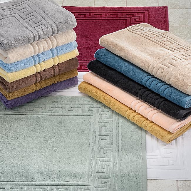 Superior Heavyweight Cotton Bath Mats, Bath Rugs For Bathroom Accessories, Washable Rug For Shower, Bath, Toilet, Modern Decor, No Backing, Luxury Hotel And Spa Quality, Set of 2, 22" x 35", Peach