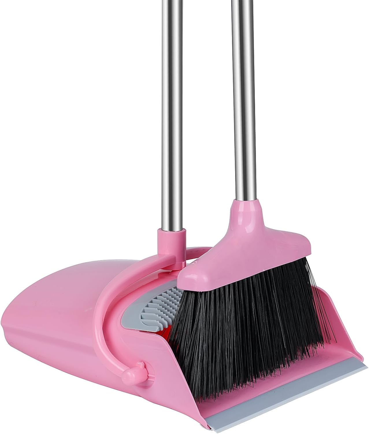 Broom and Dustpan Set, Broom with Dustpan Combo Set for Home Office Kitchen(Pink)