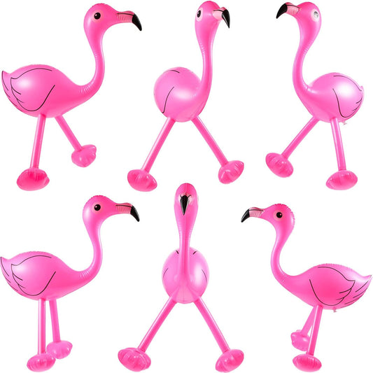Yaomiao 6 Pieces Flamingo Pool Party Decorations, 22'' Inflatable Pink Flamingos Props Toys for Tropical Hawaiian Luau Birthday, Bachelorette Summer Beach Pool Decor, Yard Lawn Party Supplies