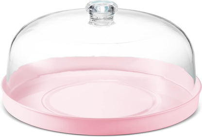 Godinger Cake Stand, Cake Plate Server with Dome, Metal Serving Tray and Shaterproof Acrylic Lid