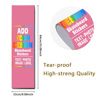 sophiehome Custom Personalized Customize Image/Logo Skateboard Sticker Upload Your Logo or Image Design Dark Pink