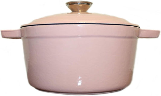 BergHOFF Neo Enameled Cast Iron 5qt. Oval Dutch Oven, Matching Lid, Oven safe Up to 400°F, Pink