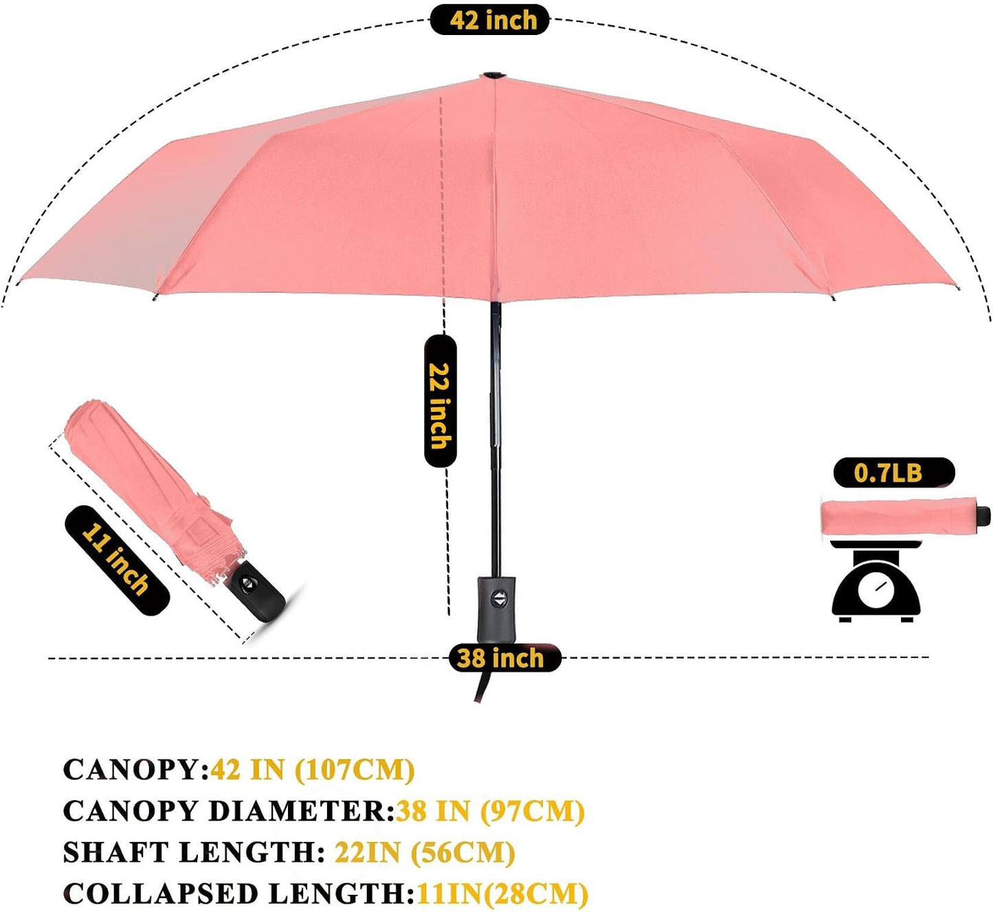 MRTLLOA Travel Essentials Mini/Compact Umbrella for Purse - Small Lightweight, UV Sun Protection, Tiny Umbrella for Men and Women