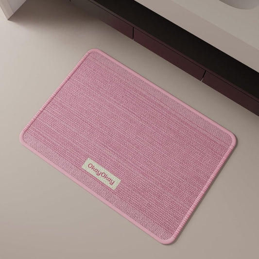 Modern Minimalist Stripe Home Carpet,Super Absorbent Bath Mat 24"x36" Quick Dry Bathroom Rug Non-Slip Low Profile Floor Door Mat for Shower Tub Sink and Entryway (Soft Memory Pink)