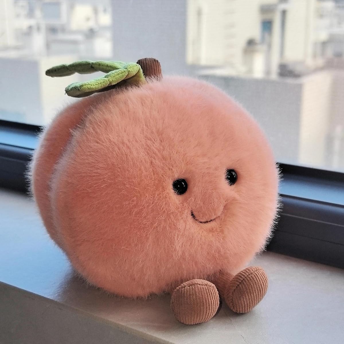 Peach Plush Toy, 4.7" Funny Fruit Plushies, Soft Food Stuffed Animals Kawaii Birthday Gifts for Teen Boys