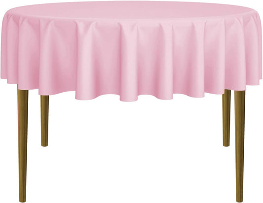 Lann's Linens - 70" Round Premium Tablecloth for Wedding/Banquet/Restaurant - Polyester Fabric Table Cloth - Pink