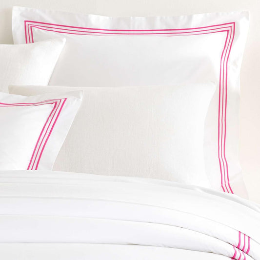 Pine Cone Hill Trio Fuchsia Duvet Sham, Standard Size, Pink Stripe Pattern