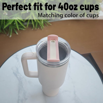 40 OZ Tumbler Lid Replacement Fit for Stanley Cup, 2 Pack Clear Replacement Lids Fit for Stanley Travel Tumbler, Spill Proof Tumbler Covers for Stanley Cup Accessories (Peach Whip Cabana Gloss)