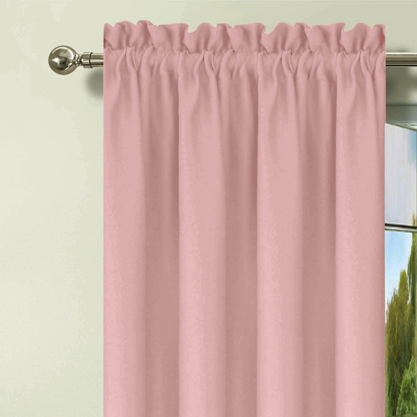 Pink Valance for Windows Kitchen Valance Room Darkening Valances for Living Room 52" W X 18" L Rod Pocket Small Window Valance, 1 Panel Set