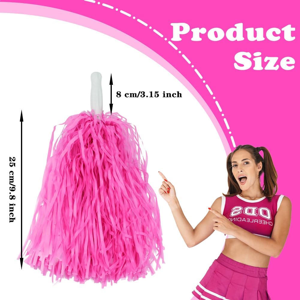 Lovecheer 24PCS Pom Poms Cheerleading Plastic Cheerleader Pom Poms with Handle Cheering for Sports Spirited Dance Party Performance