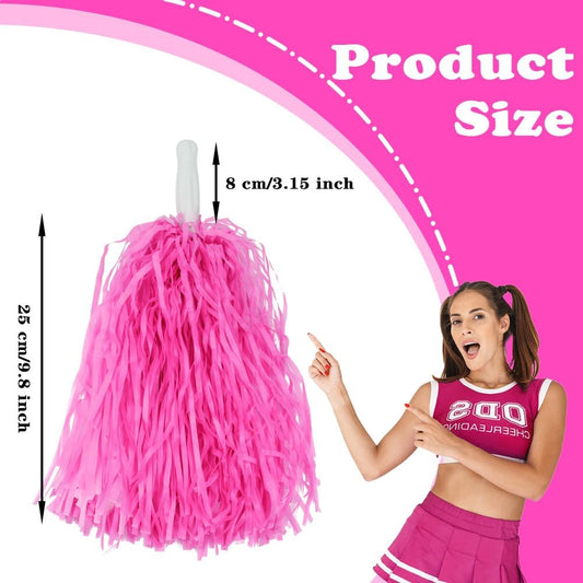 Lovecheer 24PCS Pom Poms Cheerleading Plastic Cheerleader Pom Poms with Handle Cheering for Sports Spirited Dance Party Performance