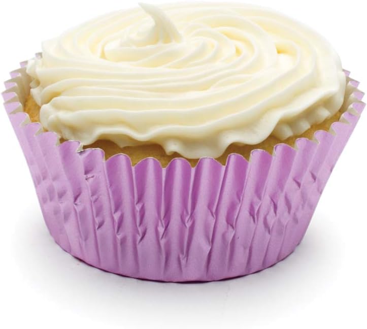 Fox Run Light Pink Foil Muffin and Cupcake Liners, Set of 32 Standard Size Wrappers