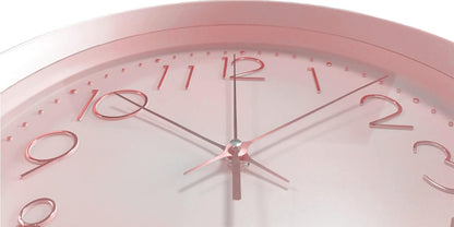 Maxspace Pink Wall Clock Silent Non-Ticking, 12in Analog Wall Clock in Battery Operated，Cute Decorative Clock for School Office Classroom Bedroom Kitchen Living Room Nursery Decor