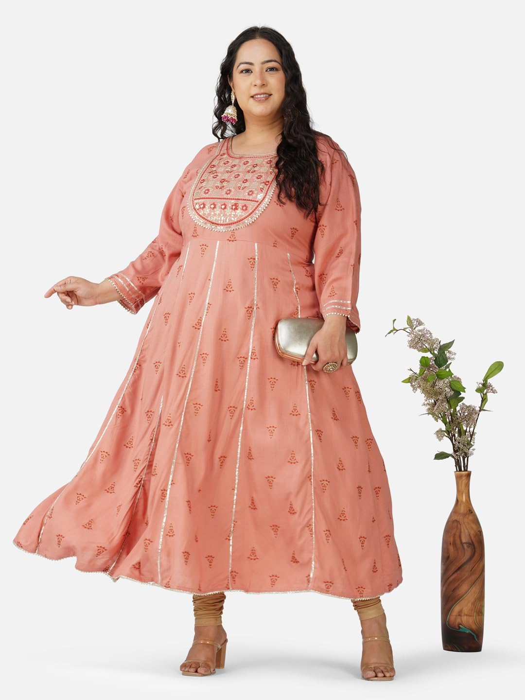 AnjuShree Choice Women Indian Women Plus size Kurti Tunic | ORDER 1 SIZE BIGGER