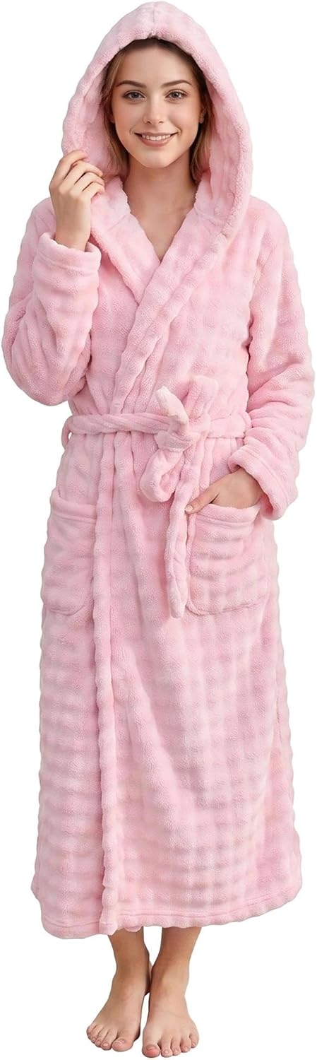 V.&GRIN Women Hooded Towel Robe - Super Absorbent Quick-Dry Soft Long Bathrobe for After Shower Spa Size S-3XL