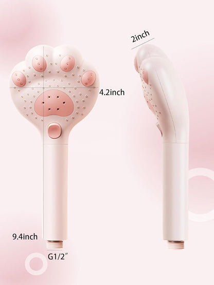 Filtered Shower Head with Handheld,Cute High Pressure 3 Spray Mode Showerhead with Filters Hard Water - Removes Chlorine 60" Hose(Pink)